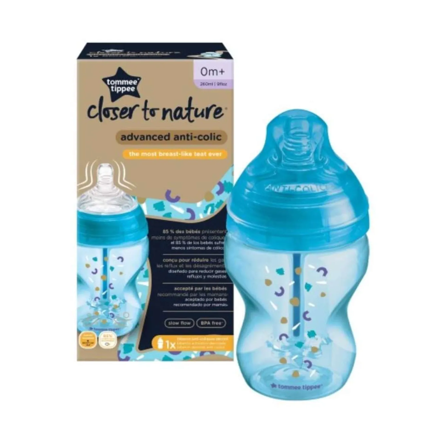 Tommee Tippee Biberon Anti-colique avancé Décoré Garcon 150 ml