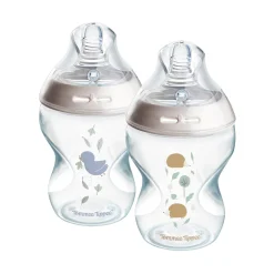 Tommee Tippee Lot de 2 Biberons Anti-colique Natural Start Deco Blanc 260 ml