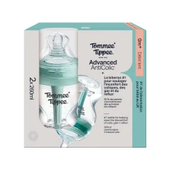 Tommee Tippee                    Lot de 2 Biberons Anti-colique Avancé    Blanc            260 ml