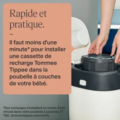 Tommee Tippee                    Lot de 6 Recharges pour Poubelle à couches Twist&Click    Gris