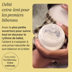 Tommee Tippee Lot de 2 Tétines pour biberon Natural Start Clear Débit Extra-lent