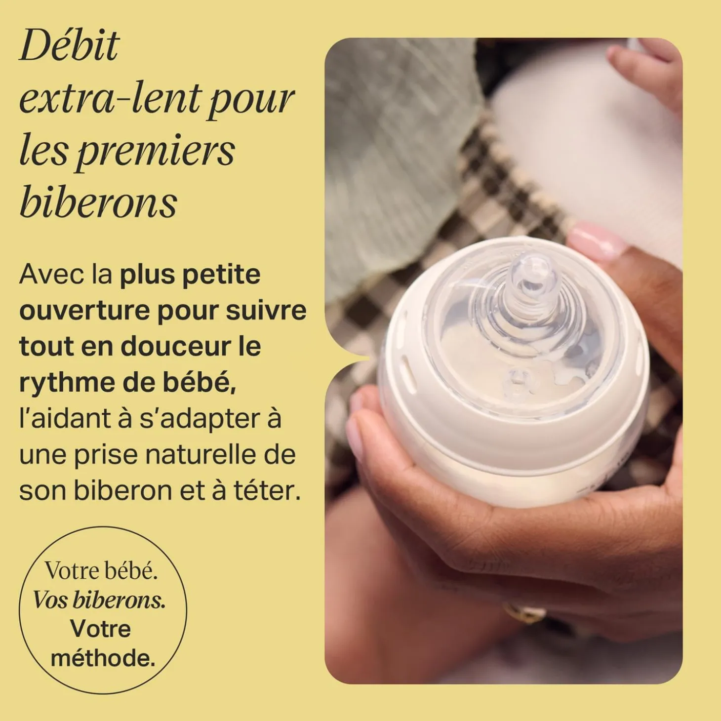Tommee Tippee Lot de 2 Tétines pour biberon Natural Start Clear Débit Extra-lent