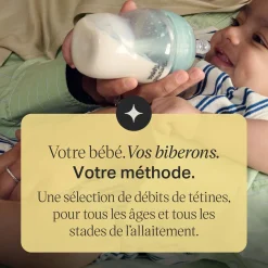 Tommee Tippee Lot de 2 Tétines pour biberon Anti-colique Avancé Clear Débit lent