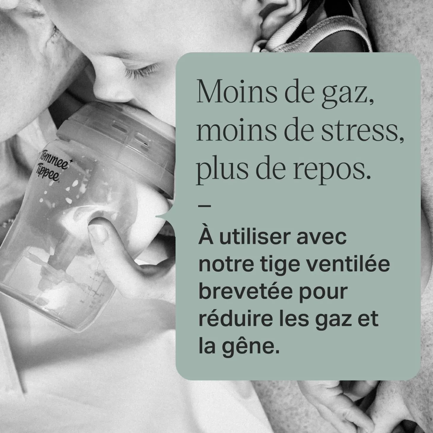 Tommee Tippee Lot de 2 Tétines pour biberon Anti-colique Avancé Clear Débit lent