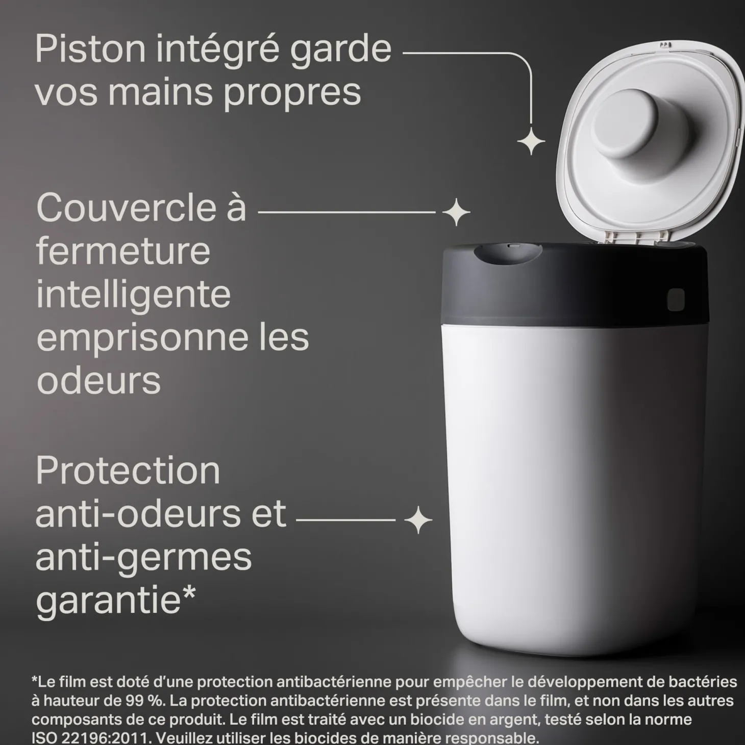 Tommee Tippee Poubelle à couches Twist & Click Blanc