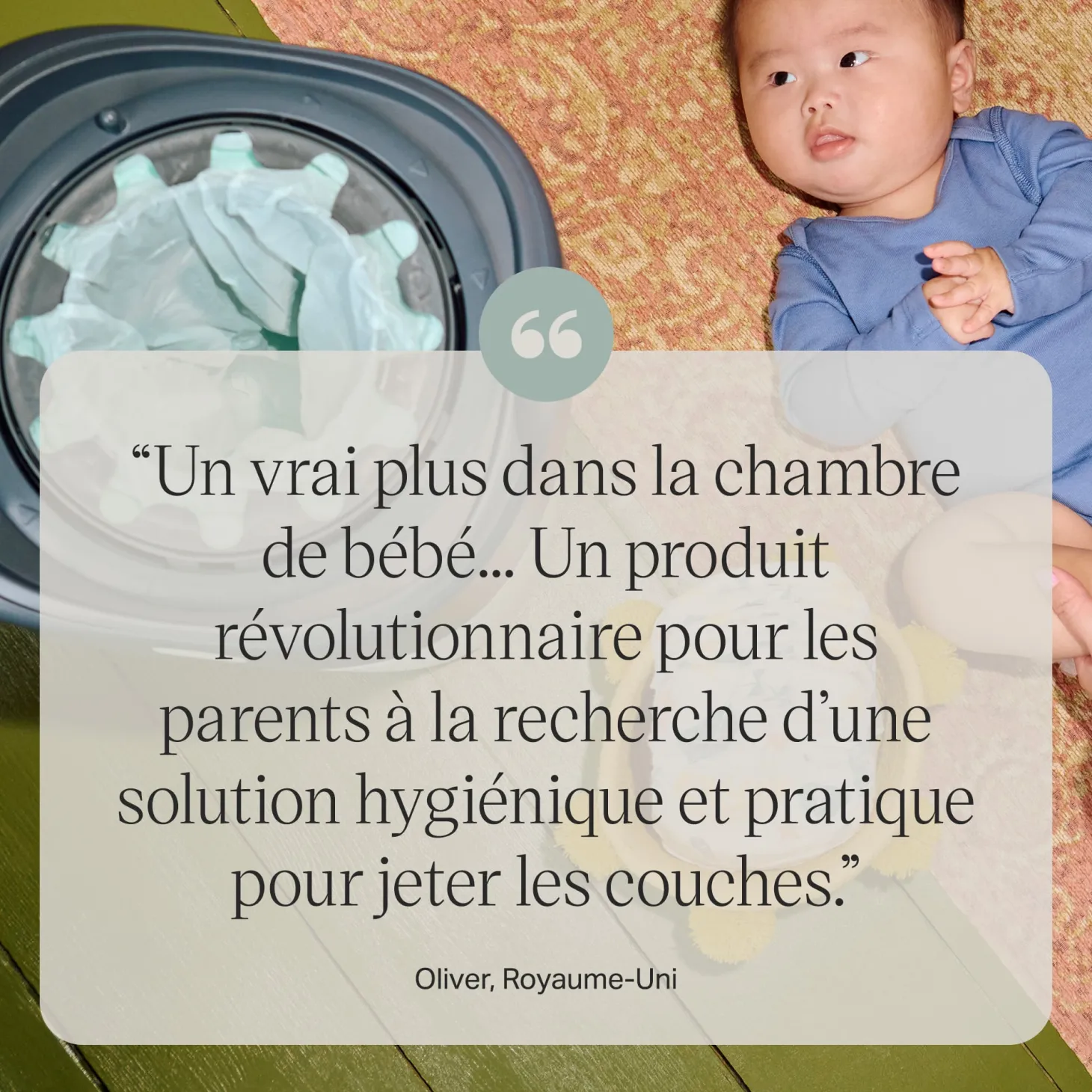 Tommee Tippee Poubelle à couches Twist & Click Vert