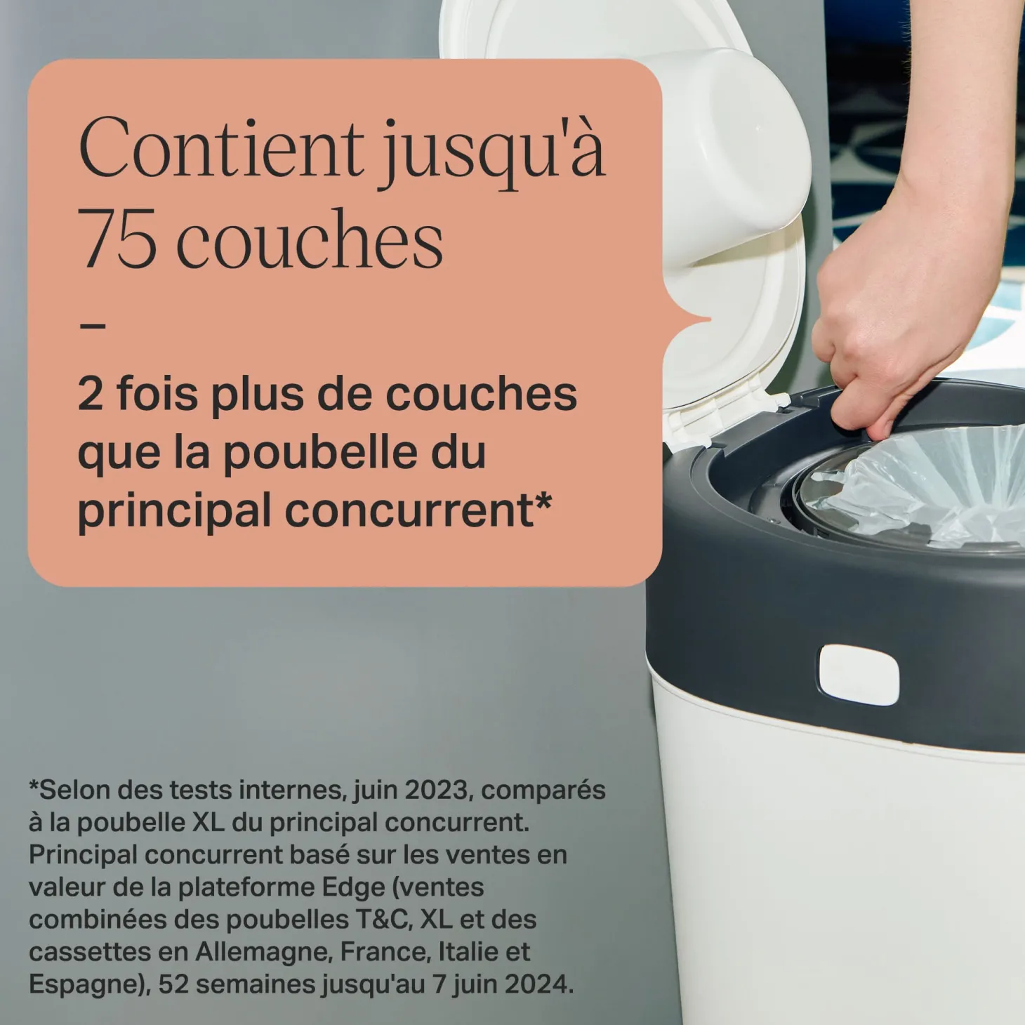 Tommee Tippee Poubelle à couches Twist & click XL FFP blanc