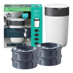 Tommee Tippee Starter pack Twist&click + 4 recharges Blanc