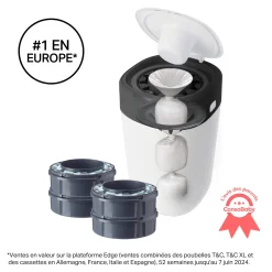 Tommee Tippee Starter pack Twist&click + 4 recharges Blanc