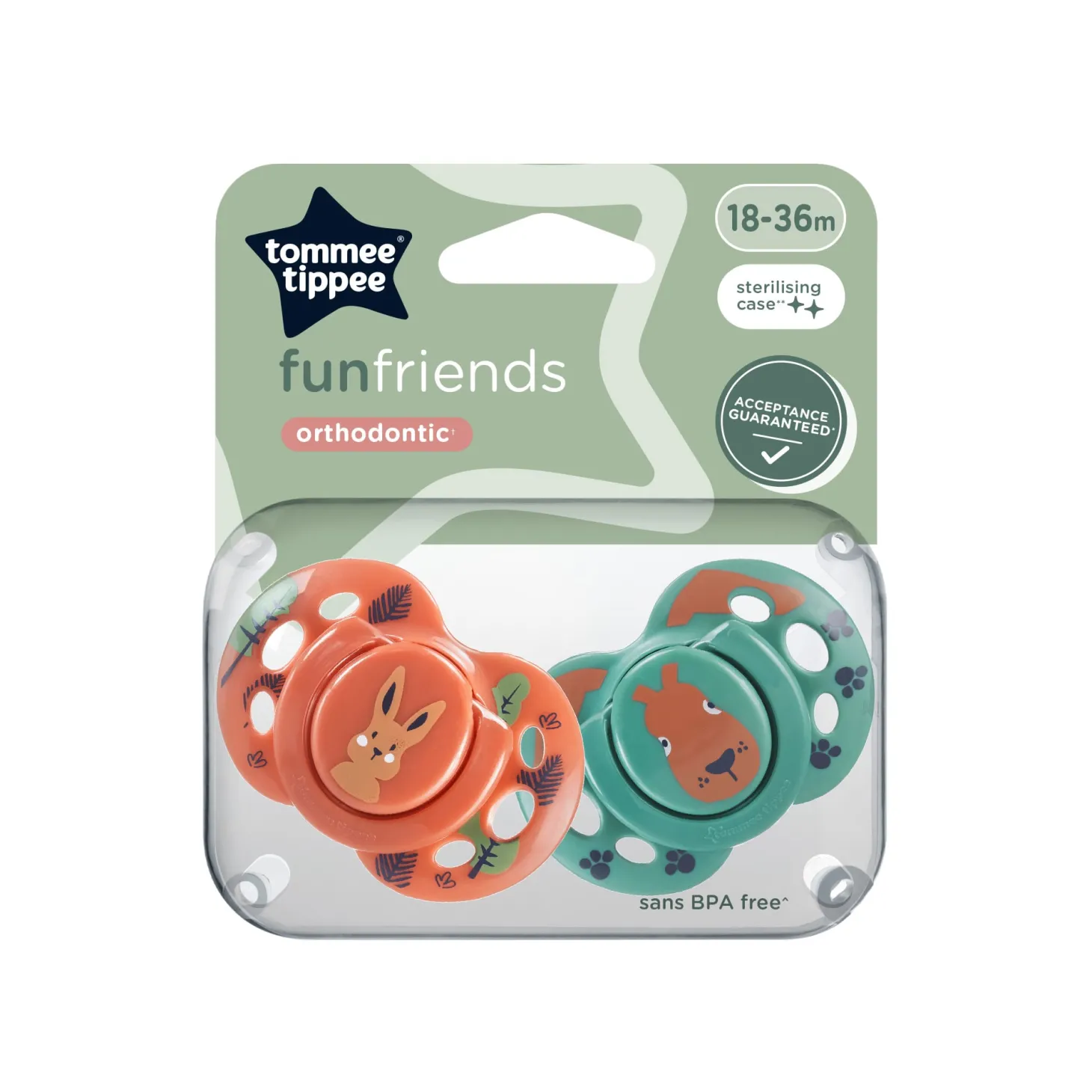 Tommee Tippee 2 sucettes Closer to Nature Fun mixte 18-36 mois