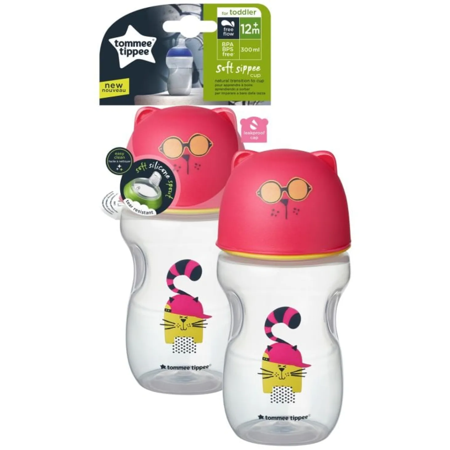Tommee Tippee Tasse de transition Blanc, Rouge 300 ml