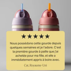 Tommee Tippee Tasse isotherme avec paille active Rose 266 ml