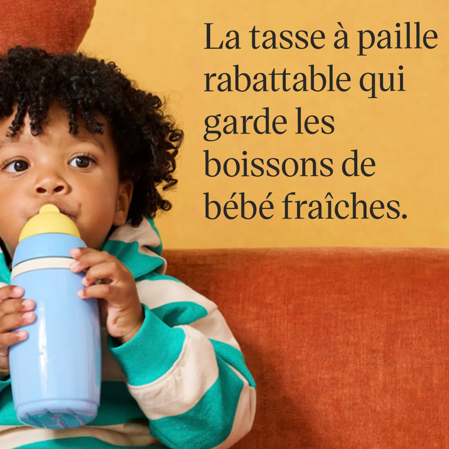 Tommee Tippee Tasse isotherme avec paille active Bleu 266 ml