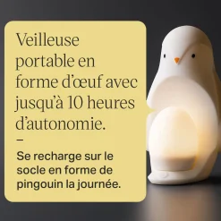 Tommee Tippee Veilleuse nomade Pingouin Grobrite Blanc