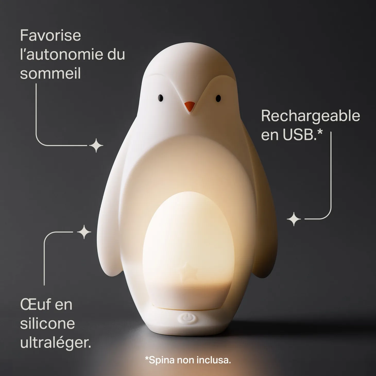 Tommee Tippee Veilleuse nomade Pingouin Grobrite Blanc
