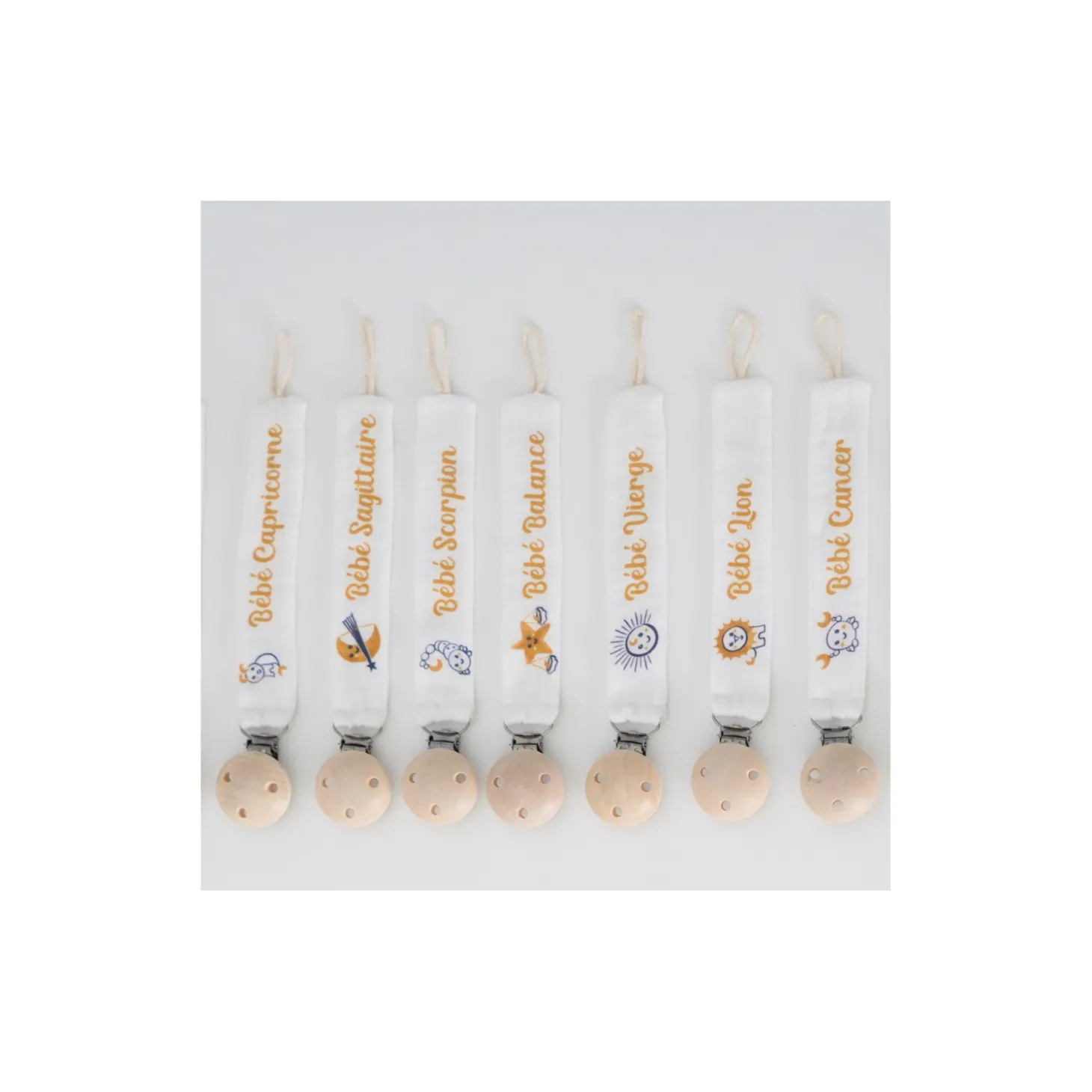 Tom&Mila Attache sucette Balance Blanc/Bleu