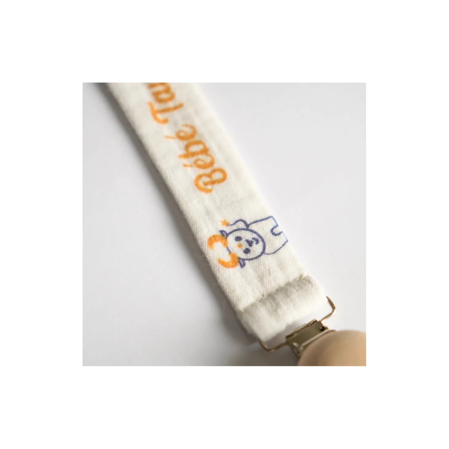 Tom&Mila Attache sucette Taureau Blanc/Bleu