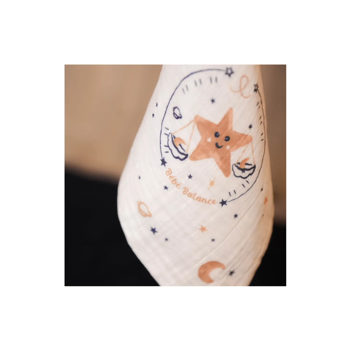 Tom&Mila Doudou Plat Astro Balance Blanc/Bleu