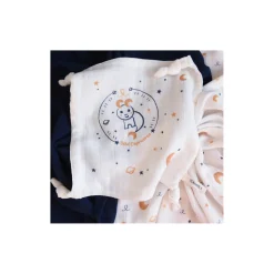 Tom&Mila Doudou Plat Astro Capricorne Blanc/Bleu