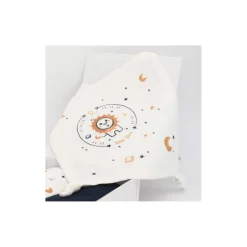 Tom&Mila                    Doudou Plat Astro Lion    Blanc/Bleu