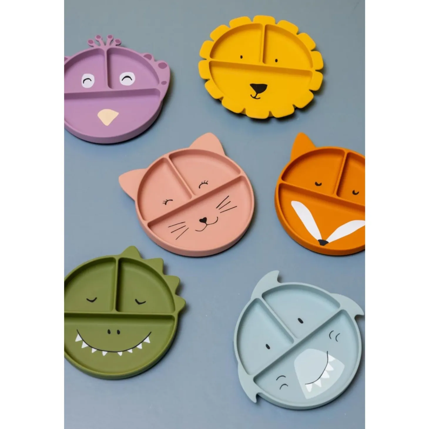 Trixie Assiette avec ventouse en silicone et compartiments Mrs.Peacock