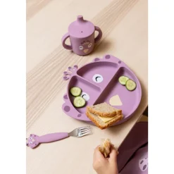 Trixie Assiette avec ventouse en silicone et compartiments Mrs.Peacock