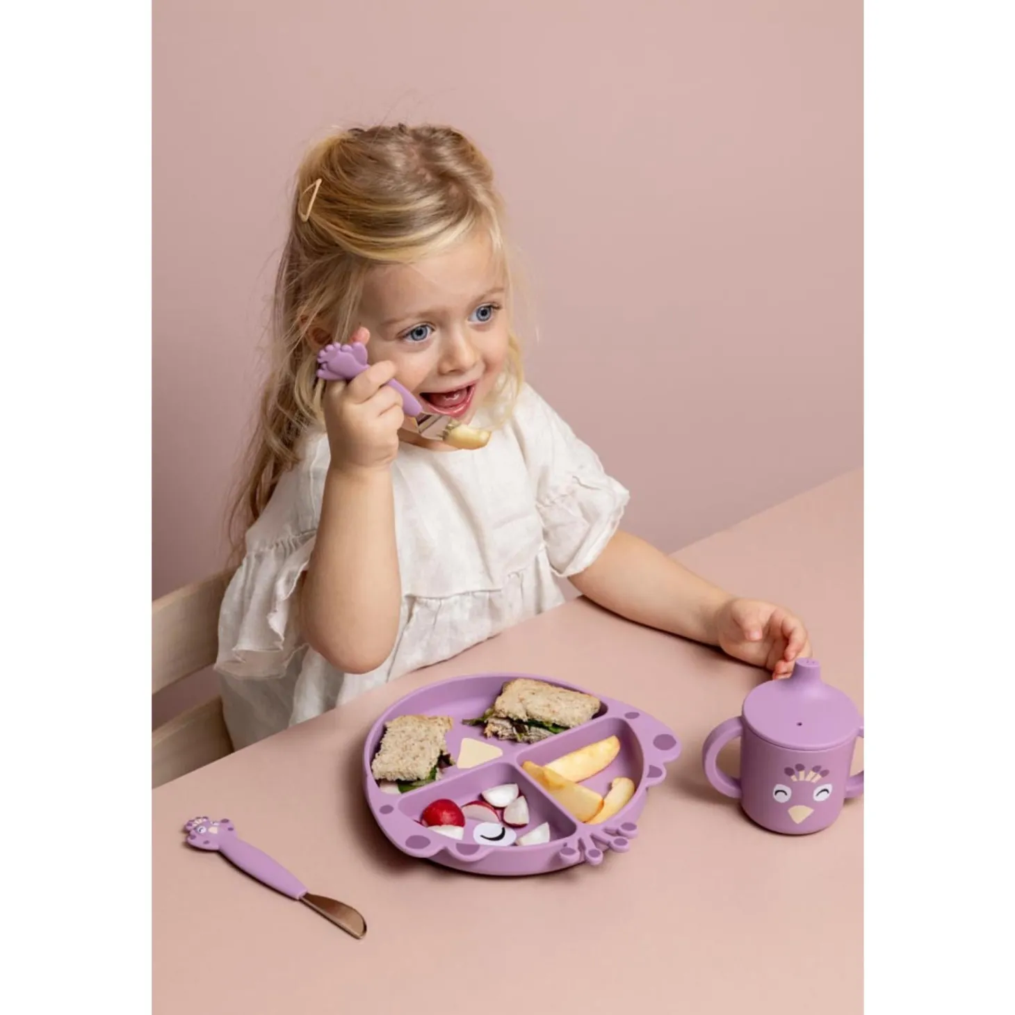 Trixie Assiette avec ventouse en silicone et compartiments Mrs.Peacock