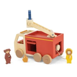 Trixie Camion de pompier en bois All Animals