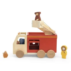 Trixie Camion de pompier en bois All Animals