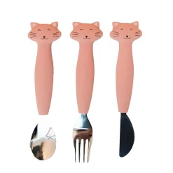 Trixie                    Couverts 3 pièces en silicone    Mrs. Cat