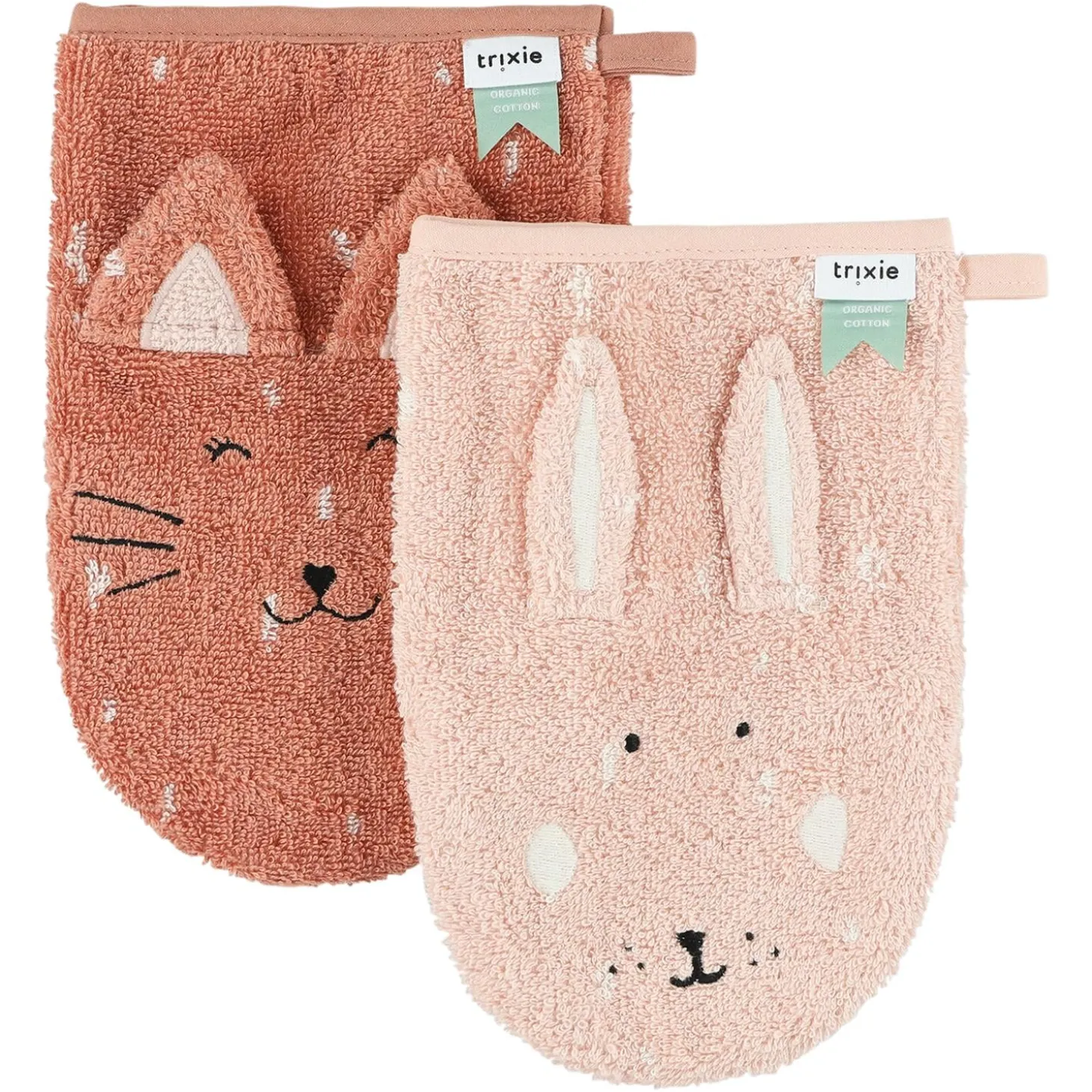 Trixie Gant de toilette 2-pack Mrs. Cat/ Mrs.Rabbit