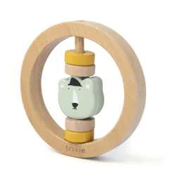 Trixie                    Hochet rond en bois - Mr. Polar Bear