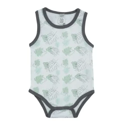Trois Kilos Sept                    Body sans manche Feuilles    Vert / Gris