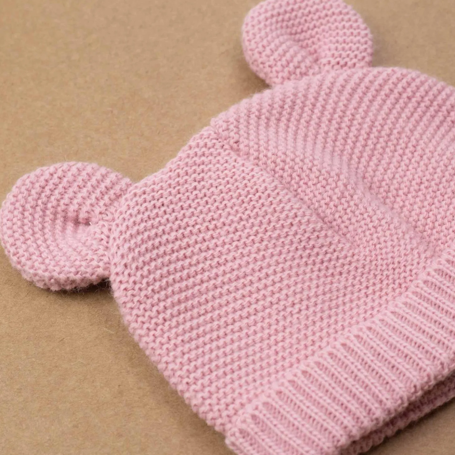 Trois Kilos Sept Bonnet Maille Vieux Rose 0-1 mois