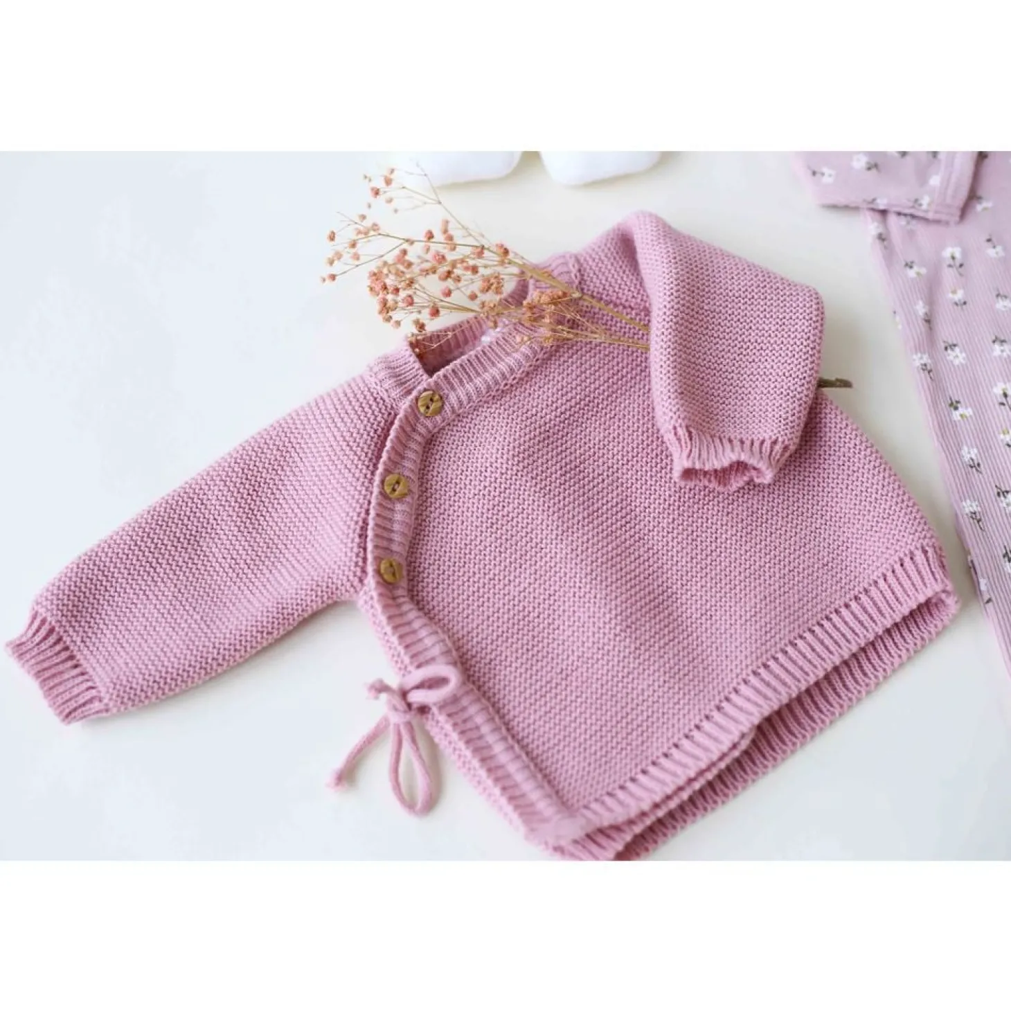 Trois Kilos Sept Brassière Maille Vieux Rose 0-1 mois