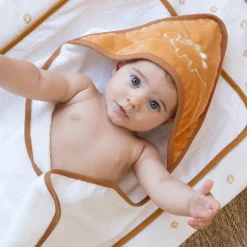 Trois Kilos Sept                    Cape de bain avec gant Diplododo    Brun