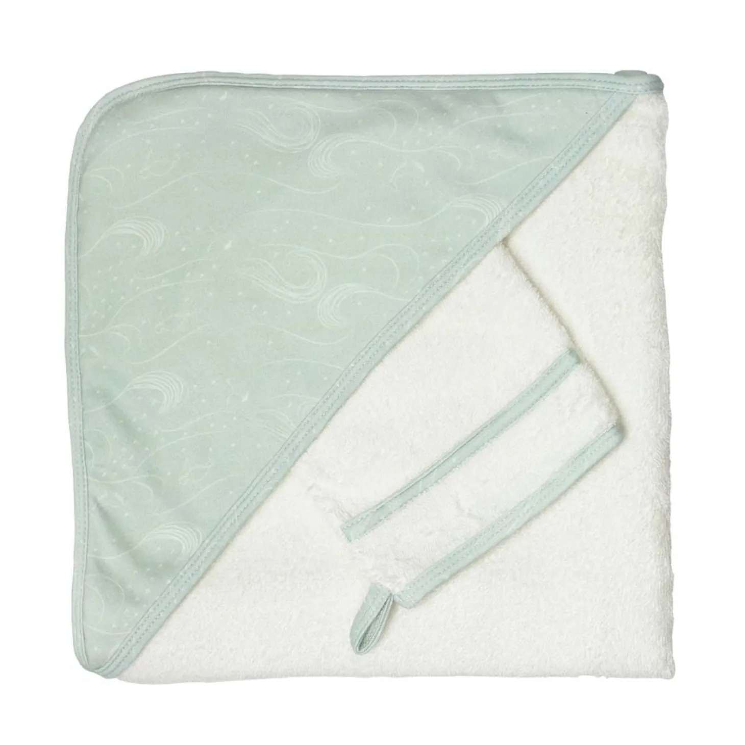 Trois Kilos Sept Cape de bain Au large de Nova Blanc/ Vert 70x70 cm