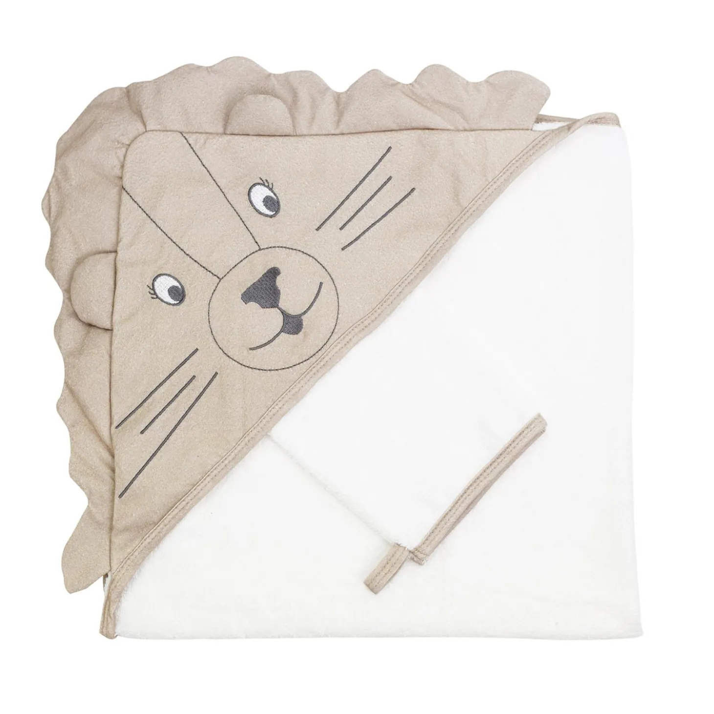 Trois Kilos Sept Cape de bain et gant Tam Tam Sable / Caramel 70x70 cm