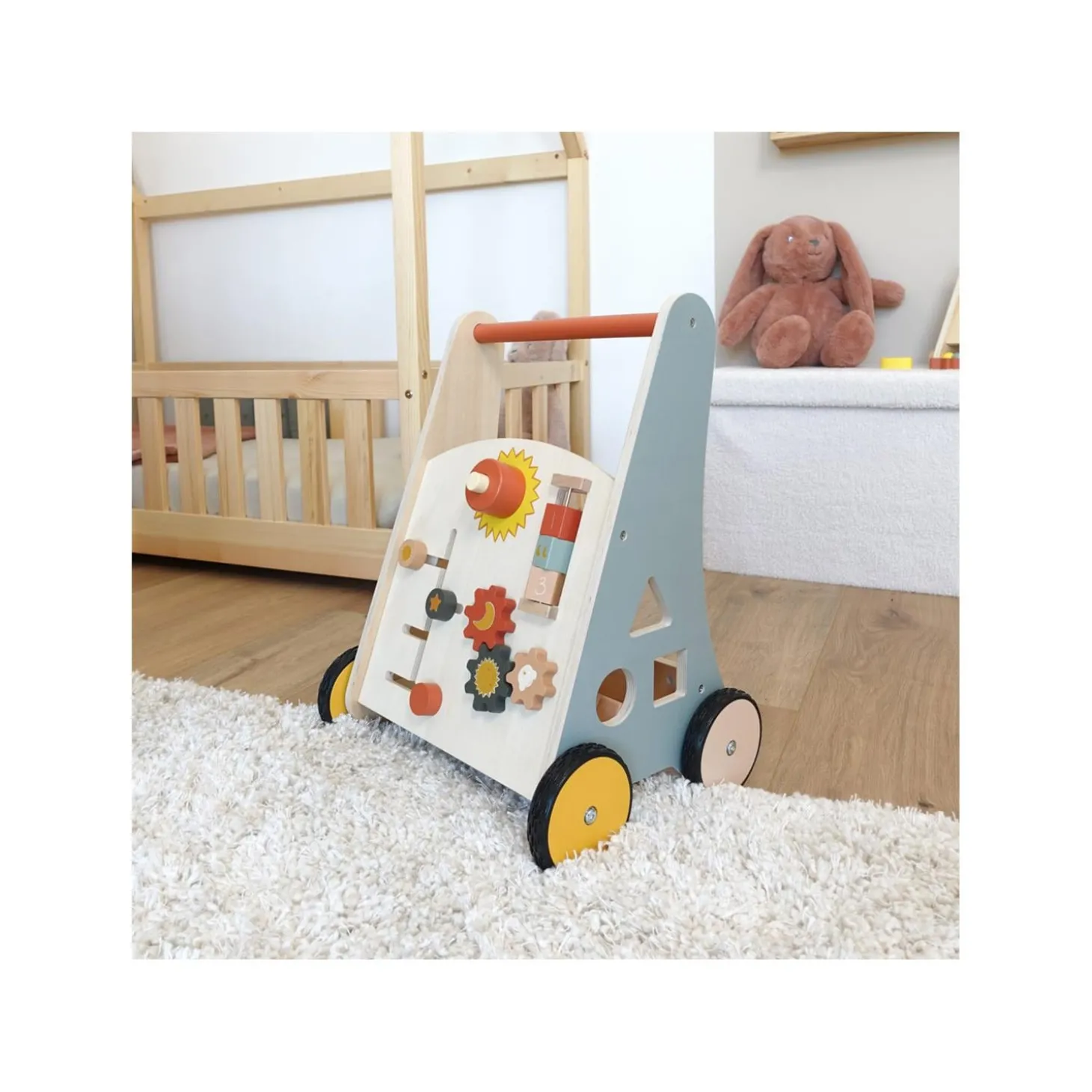 Trois Kilos Sept Chariot de Marche MultiActivite Bois Fsc Multicolore