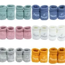 Trois Kilos Sept Chaussons papa et maman d'amour Multicolore