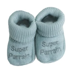 Trois Kilos Sept Chaussons Parrain/Marraine Multicolore Naissance +