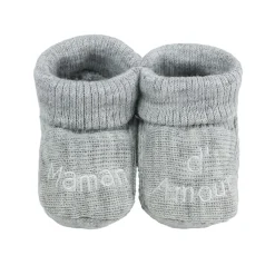 Trois Kilos Sept Chaussons Papa Maman d'amour Multicolore Naissance