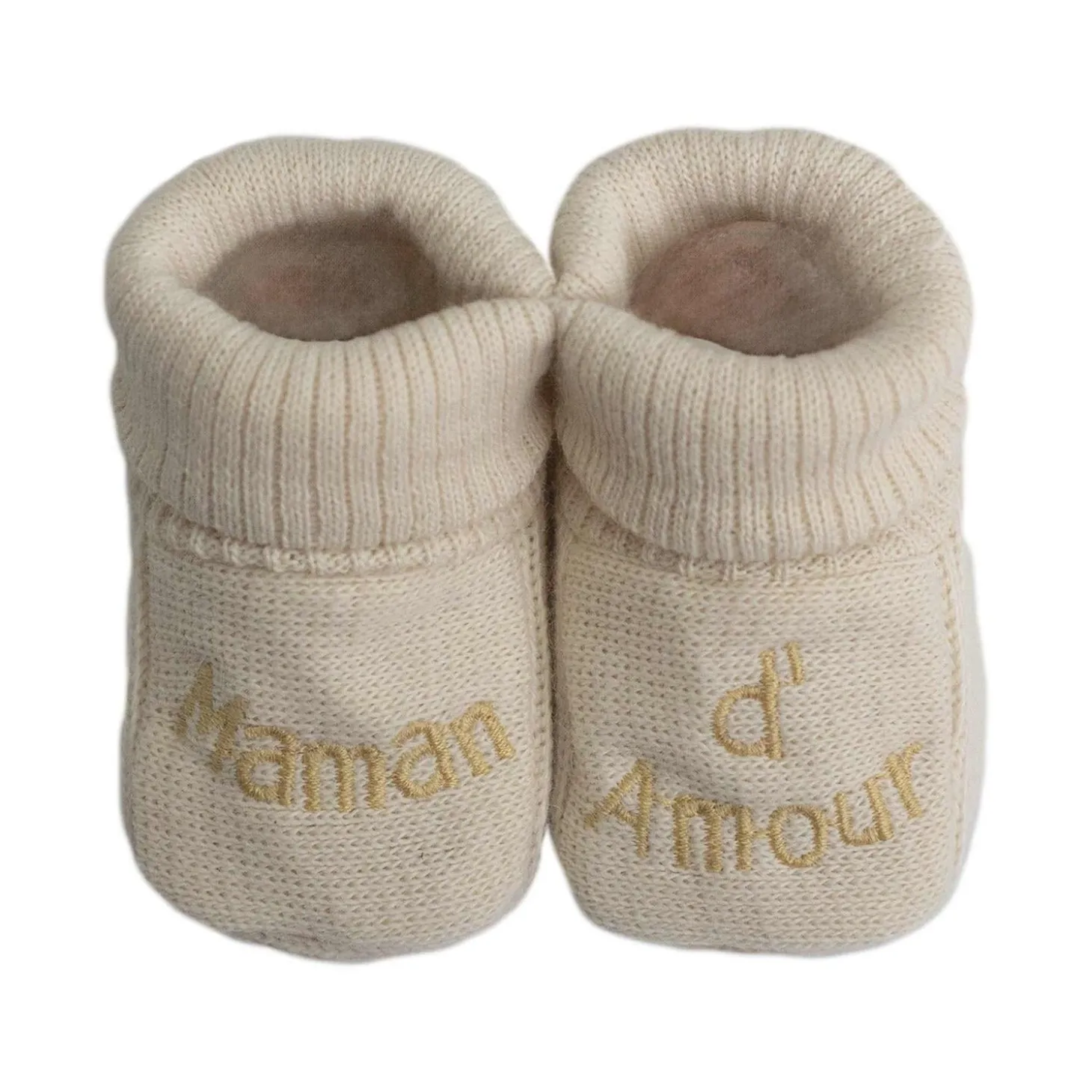 Trois Kilos Sept Chaussons Papa Maman d'amour Multicolore Naissance