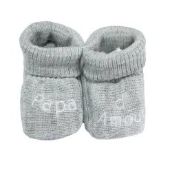 Trois Kilos Sept Chaussons Papa Maman d'amour Multicolore Naissance