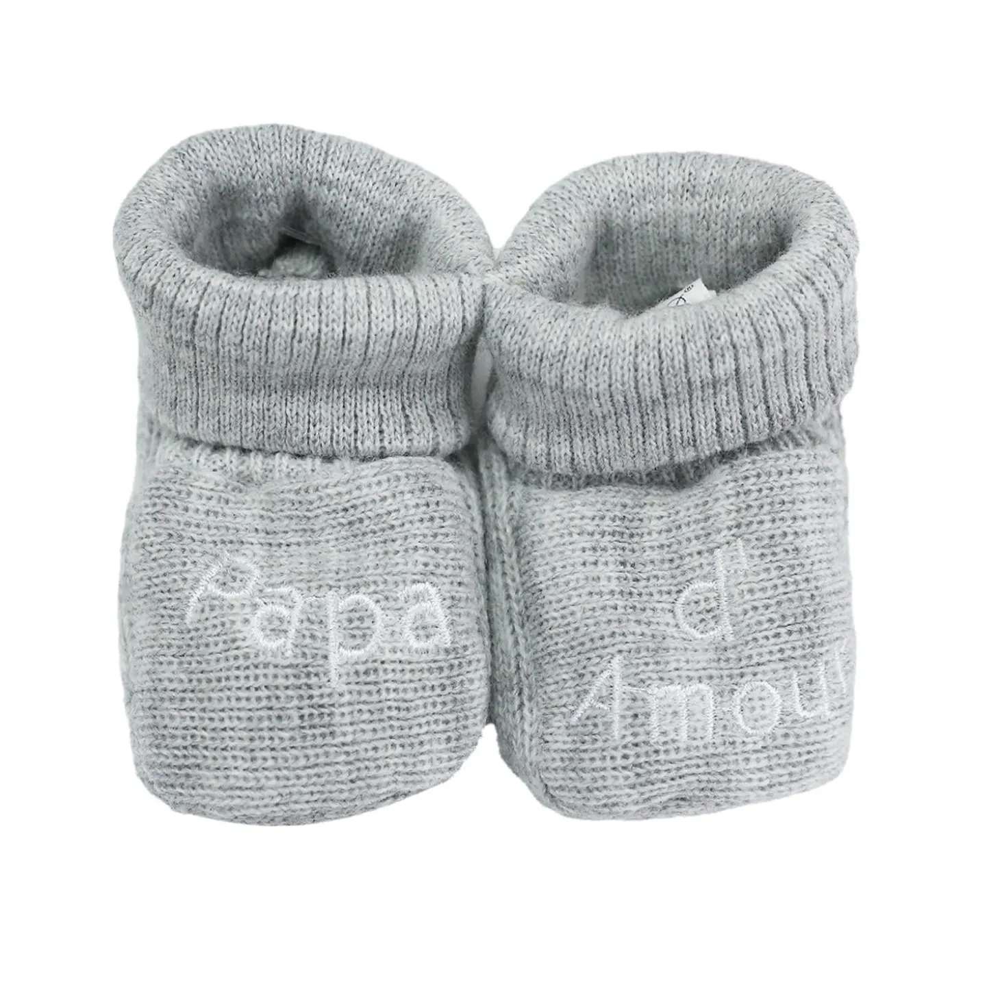 Trois Kilos Sept Chaussons Papa Maman d'amour Multicolore Naissance
