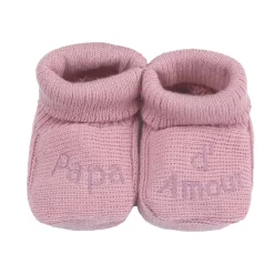 Trois Kilos Sept Chaussons Papa Maman d'amour Multicolore Naissance