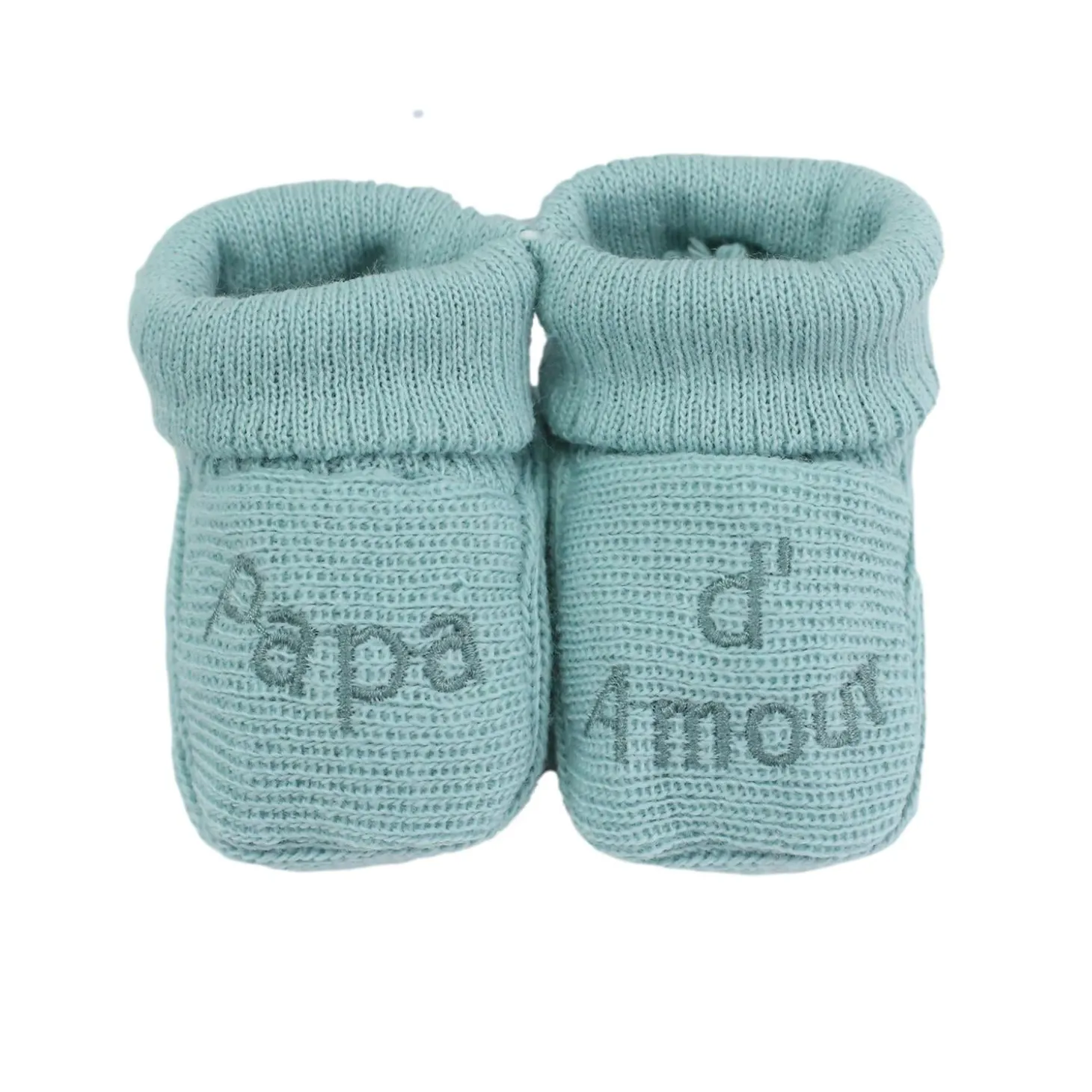 Trois Kilos Sept Chaussons Papa Maman d'amour Multicolore Naissance