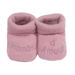 Trois Kilos Sept Chaussons Papa Maman d'amour Multicolore Naissance