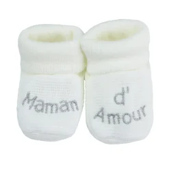 Trois Kilos Sept Chaussons Papa Maman d'amour Multicolore Naissance