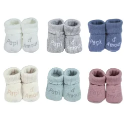 Trois Kilos Sept                    Chaussons Papi d'amour    Multicolore            Naissance
